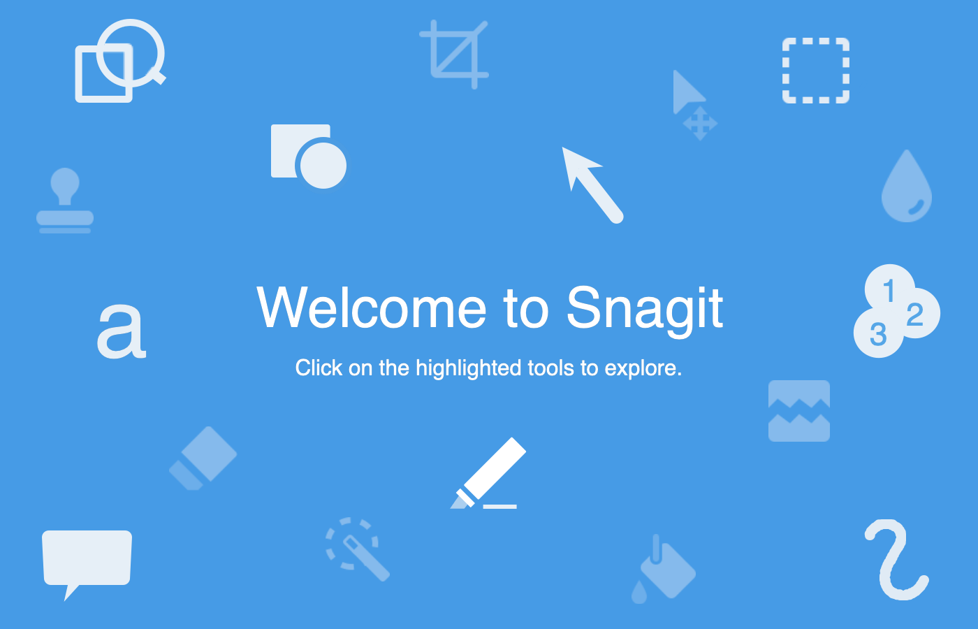 Snagit home screen